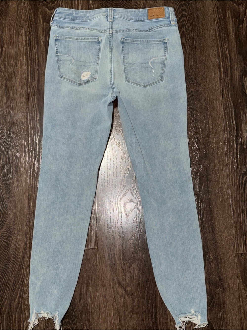 American Eagle 360 Next Level Stretch Distressed Skinny Jeans Women’s Size 8 - Picture 2 of 5